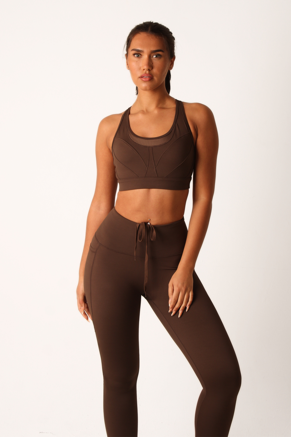 Performance Impact Sports Bra Impact Brown — front view